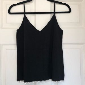 Zara Black Pearled Top